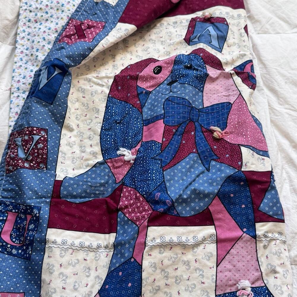 Patchwork printed baby blanket‎ fleece floral 33"x40"